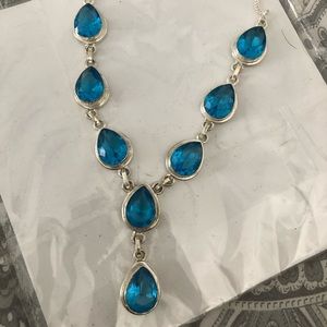 Sterling Silver Blue Topaz Necklace